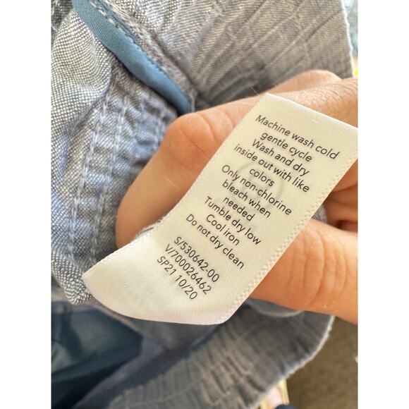 ATHLETA Cabo Linen Jogger Size 14 Petite EUC $79 MSRP Light Blue Pockets Resort - Picture 7 of 8